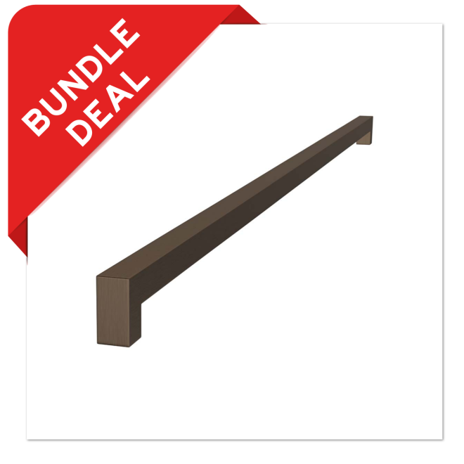 Sluitwerkpakketten met Deurgreep 16x800 Squared Brons